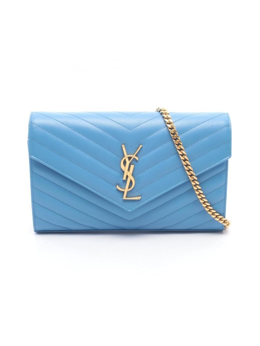 Saint Laurent Paris Shoulder Bag Cassandra Classic Light Blue Leather Envelope